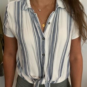 Aseropostale striped front-tie top